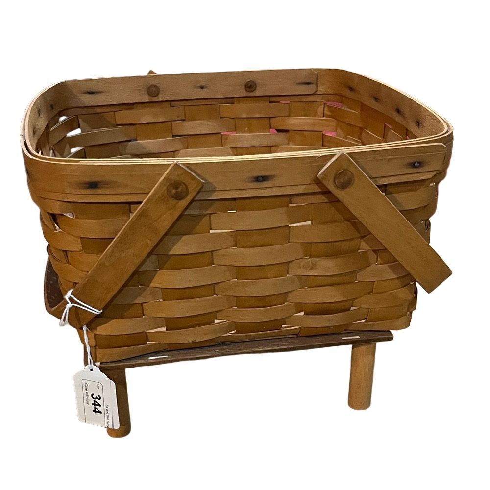 Handcrafted Longaberger Wooden Basket in Brown